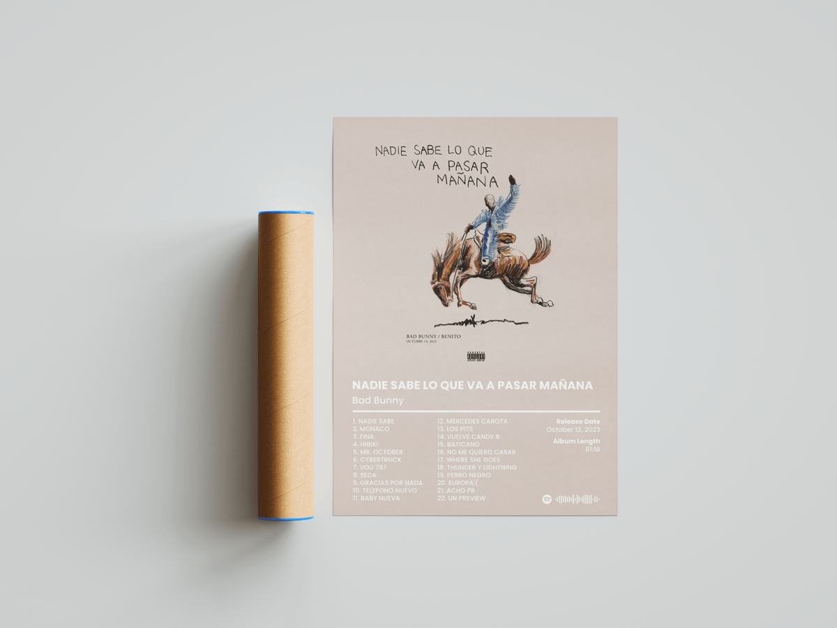Bad Bunny 'Nadie Sabe Lo Que Va A Pasar Manana' Album Poster - Posters, Prints & Wall Art | HYPE Posters