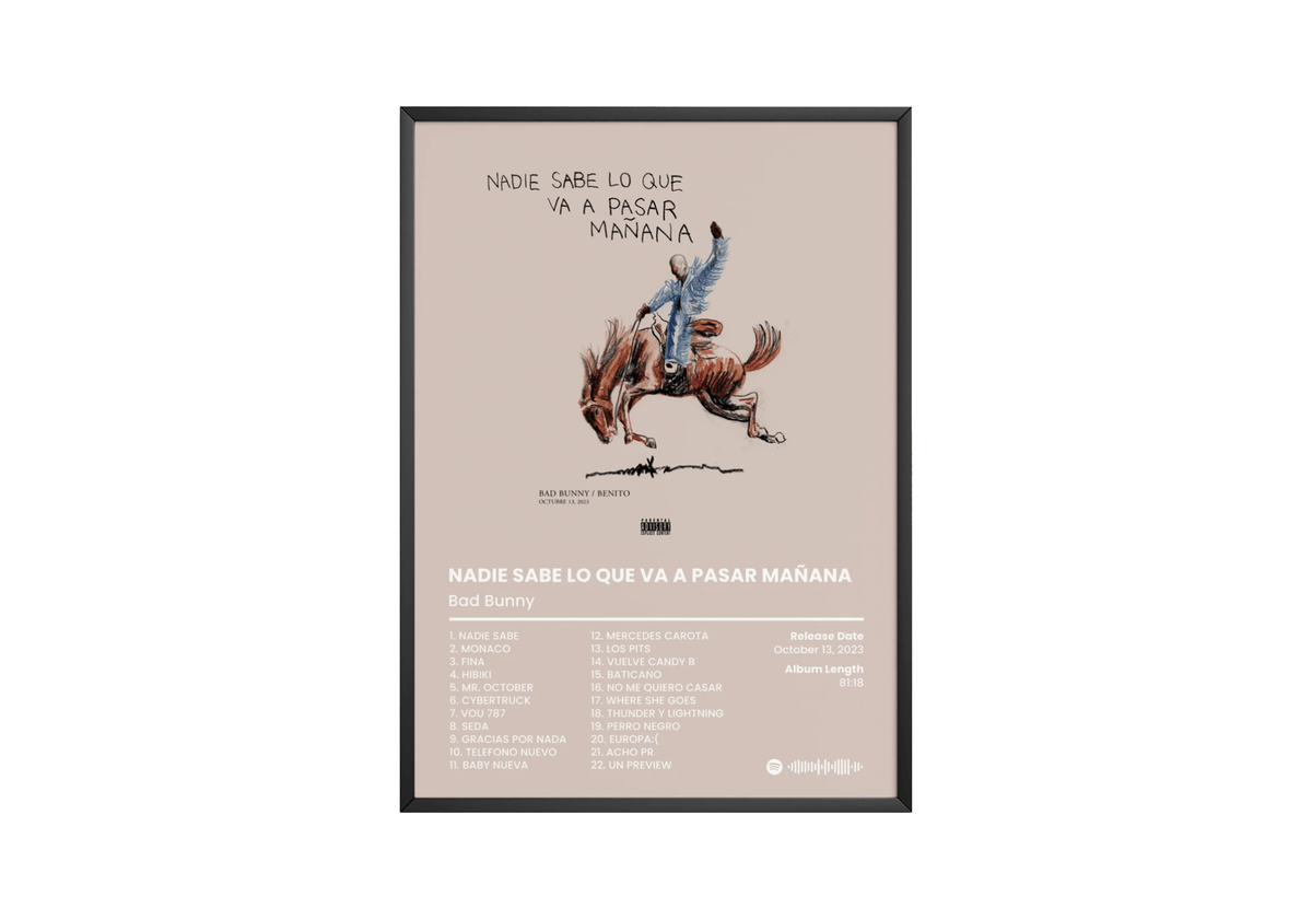 Bad Bunny 'Nadie Sabe Lo Que Va A Pasar Manana' Album Poster - Posters, Prints & Wall Art | HYPE Posters
