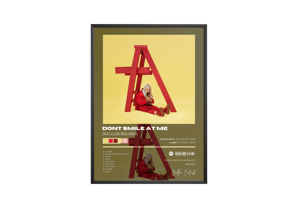 Billie Eilish 'dont smile at me' Album Poster - Posters, Prints & Wall Art | HYPE Posters