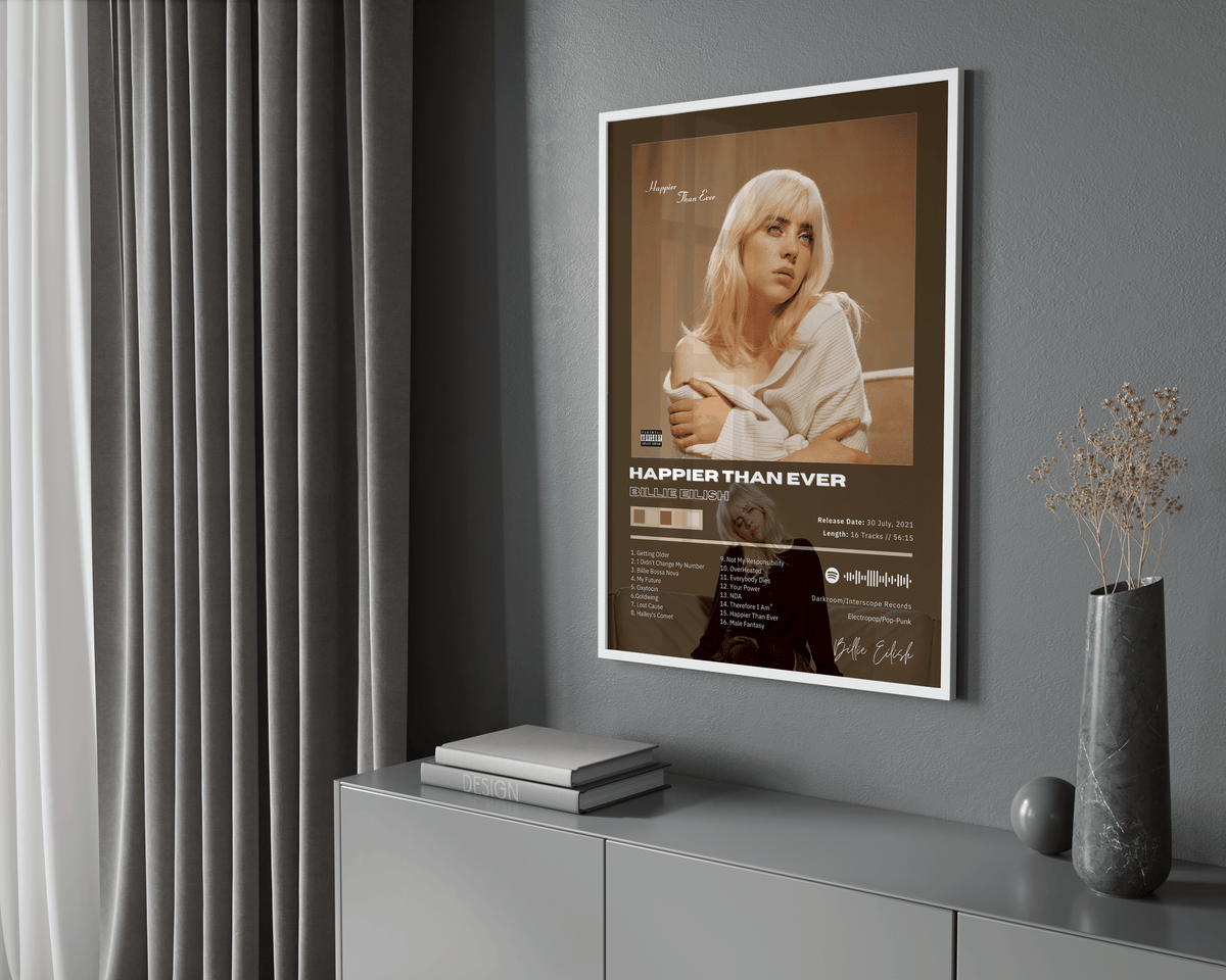 Billie Eilish 'Happier Than Ever' Album Poster - Posters, Prints & Wall Art | HYPE Posters