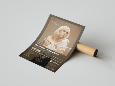 Billie Eilish 'Happier Than Ever' Album Poster - Posters, Prints & Wall Art | HYPE Posters