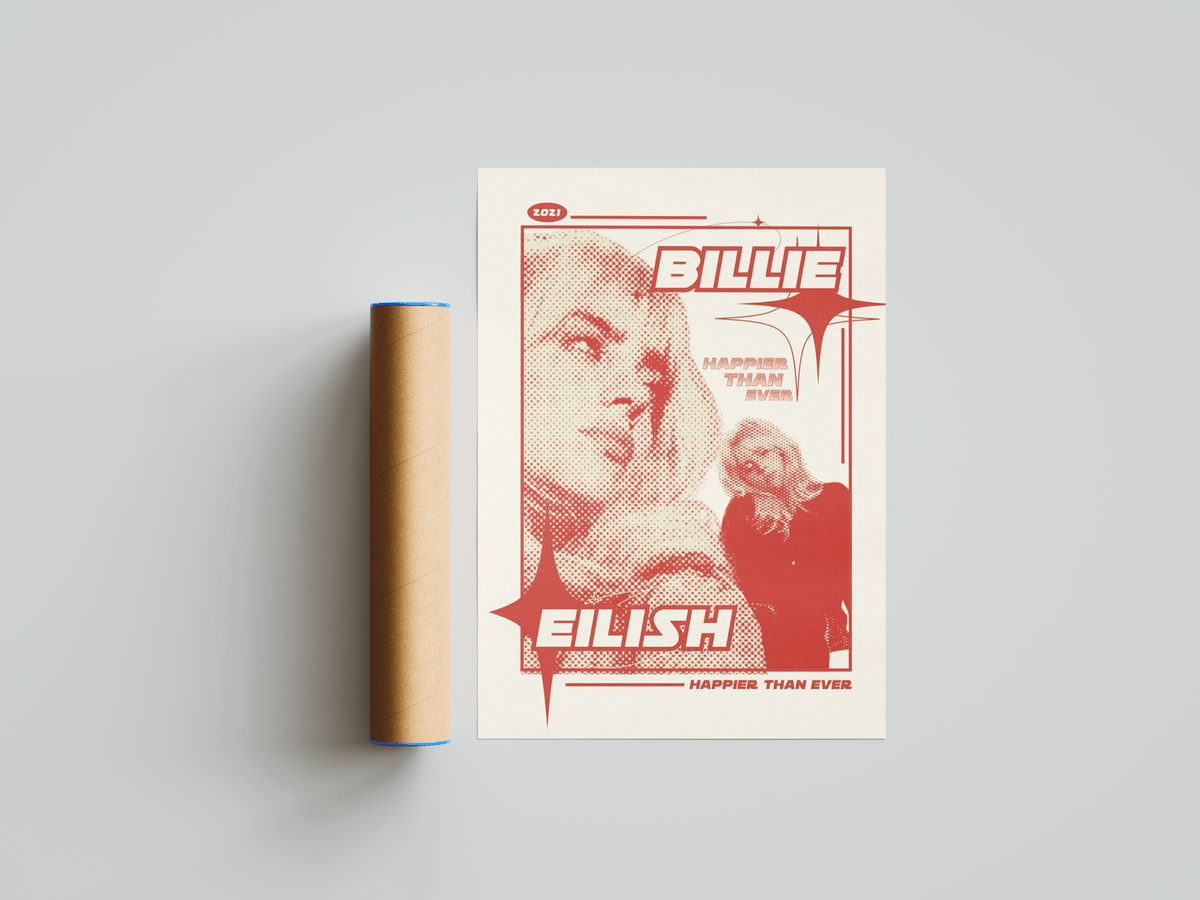 Billie Eilish 'Happier Than Ever' Poster - Posters, Prints & Wall Art | HYPE Posters