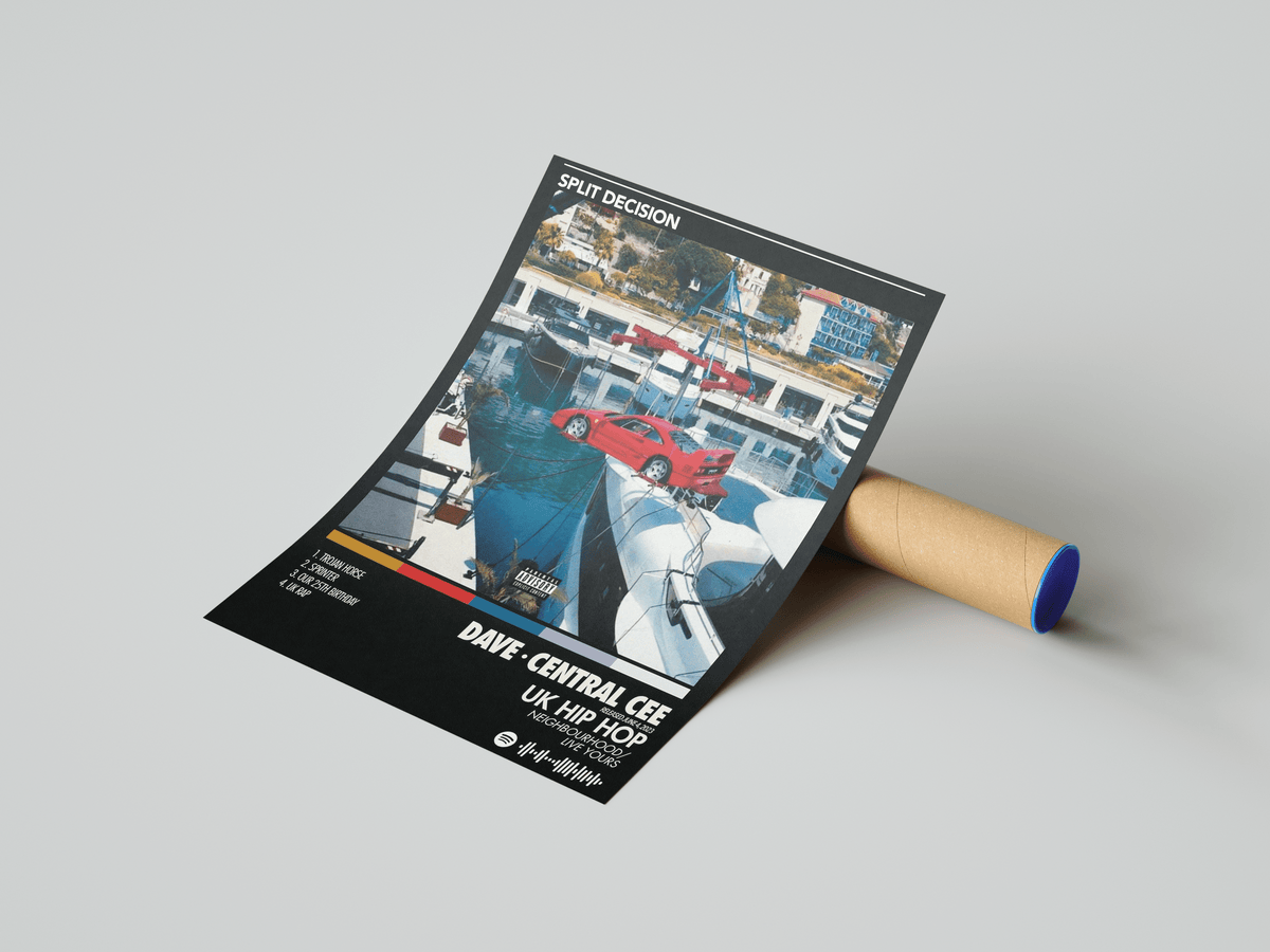Central Cee 'Split Decision' Album Poster - Posters, Prints & Wall Art | HYPE Posters
