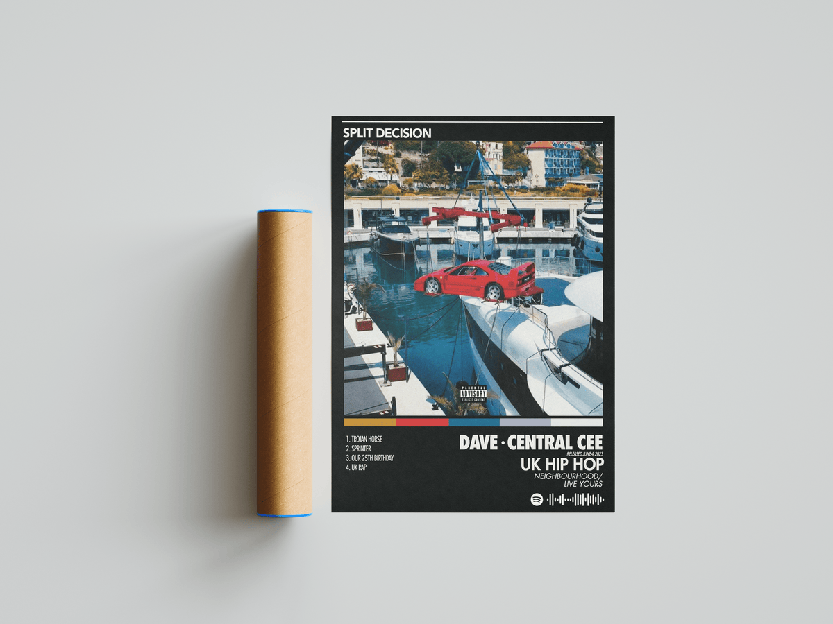 Central Cee 'Split Decision' Album Poster - Posters, Prints & Wall Art | HYPE Posters