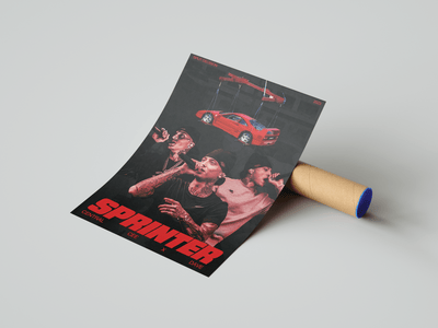 Central Cee - 'Sprinter' Red Poster - Posters, Prints & Wall Art | HYPE Posters