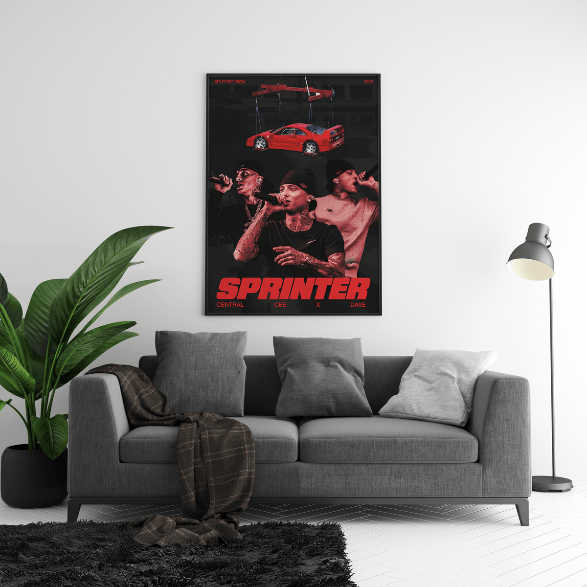 Central Cee - 'Sprinter' Red Poster - Posters, Prints & Wall Art | HYPE Posters