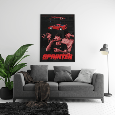 Central Cee - 'Sprinter' Red Poster - Posters, Prints & Wall Art | HYPE Posters