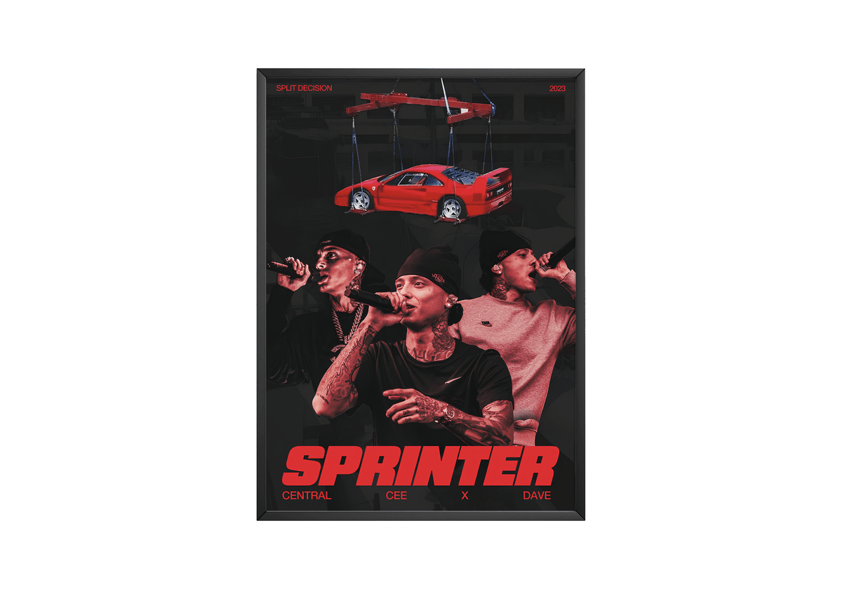 Central Cee - 'Sprinter' Red Poster - Posters, Prints & Wall Art | HYPE Posters