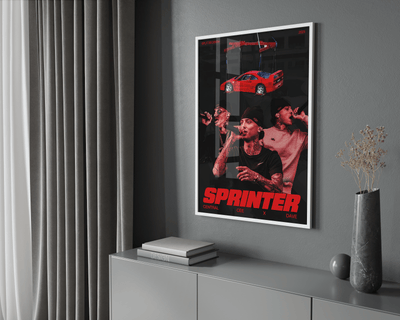 Central Cee - 'Sprinter' Red Poster - Posters, Prints & Wall Art | HYPE Posters