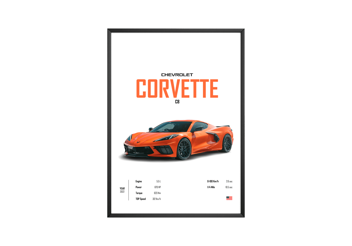 Chevrolet Corvette 'CORE' Car Poster - Posters, Prints & Wall Art | HYPE Posters