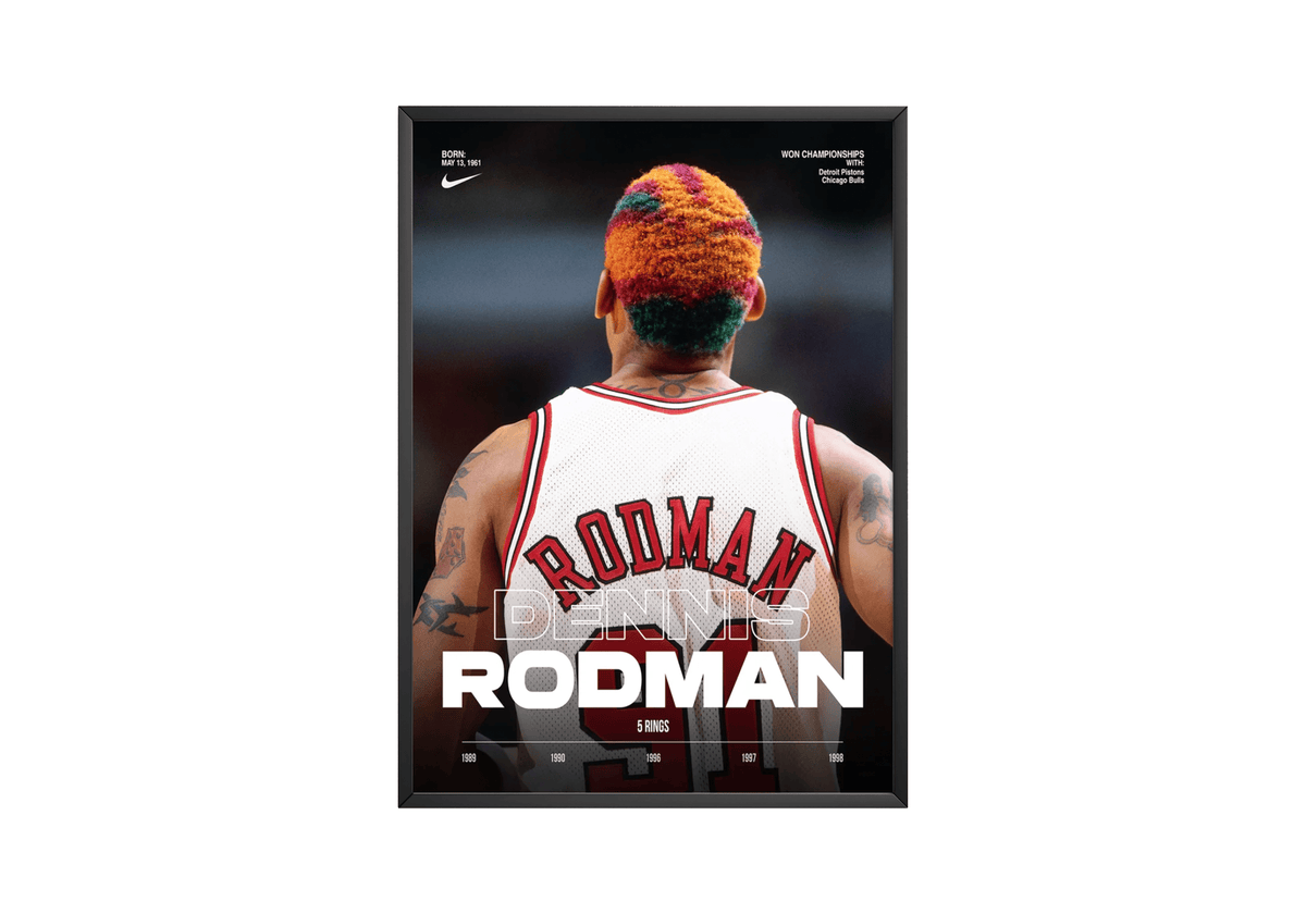 Dennis Rodman 5 Rings Poster - Posters, Prints & Wall Art | HYPE Posters