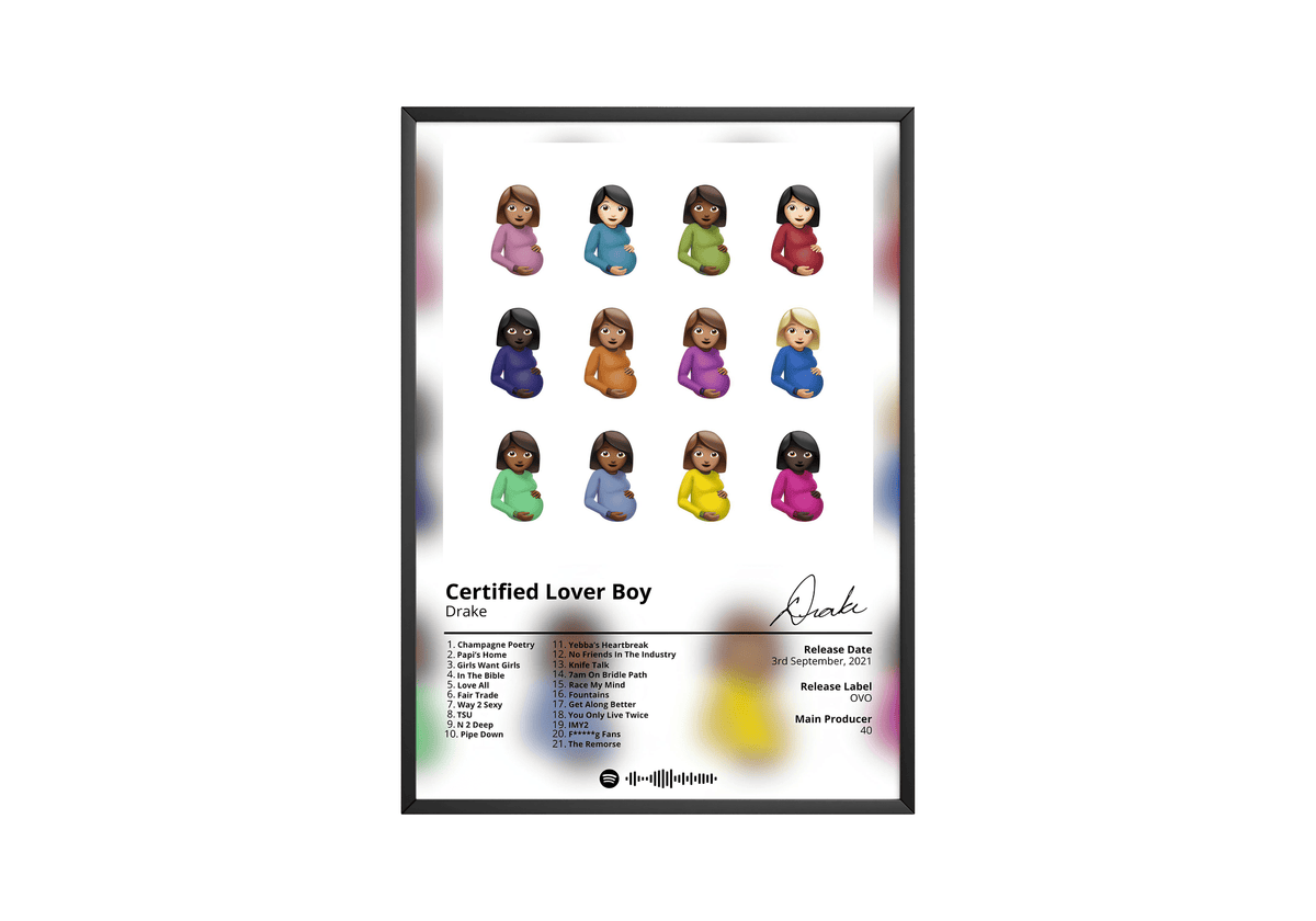 Drake 'Certified Lover Boy' Album Poster - Posters, Prints & Wall Art | HYPE Posters