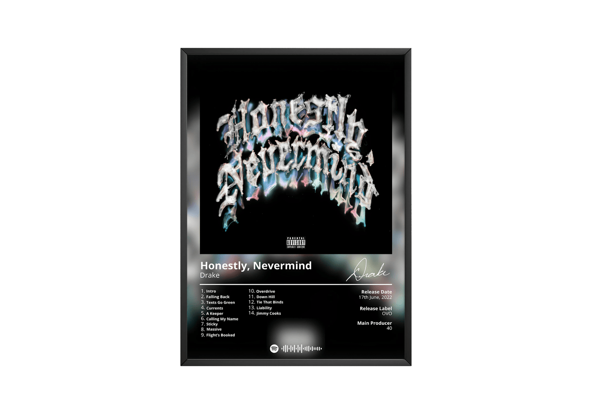 Drake 'Honestly, Nevermind' Album Poster - Posters, Prints & Wall Art | HYPE Posters