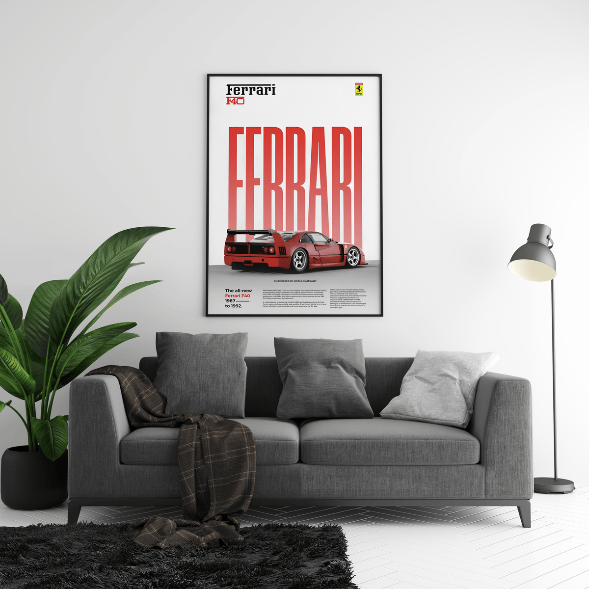 Ferrari F40 Classic Series Poster - Posters, Prints & Wall Art | HYPE Posters