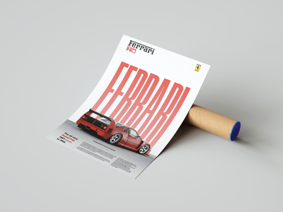 Ferrari F40 Classic Series Poster - Posters, Prints & Wall Art | HYPE Posters