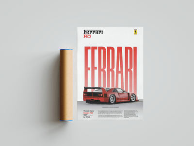 Ferrari F40 Classic Series Poster - Posters, Prints & Wall Art | HYPE Posters