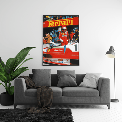 Ferrari Lauda F1 Vintage Poster - Posters, Prints & Wall Art | HYPE Posters