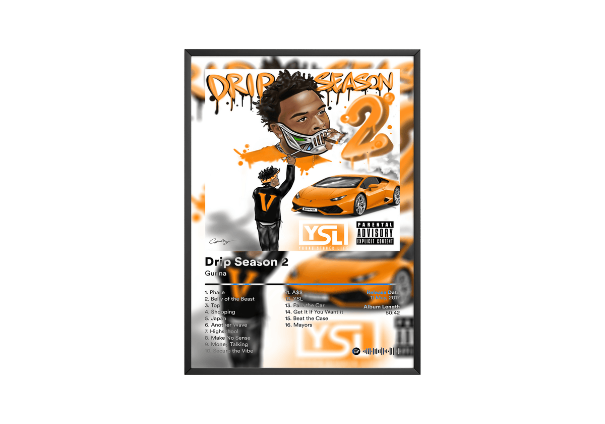 Gunna 'Drip Season 2' Album Poster - Posters, Prints & Wall Art | HYPE Posters