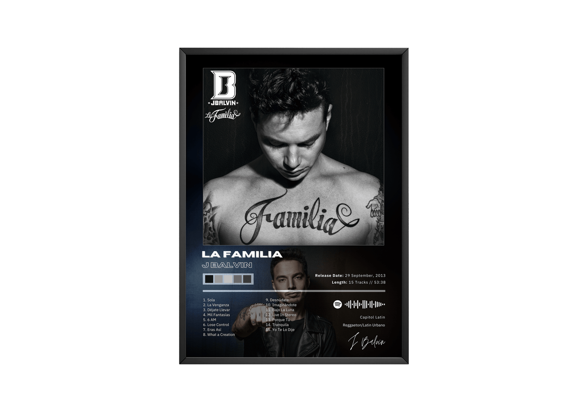 J Balvin 'La Familia' Album Poster - Posters, Prints & Wall Art | HYPE Posters