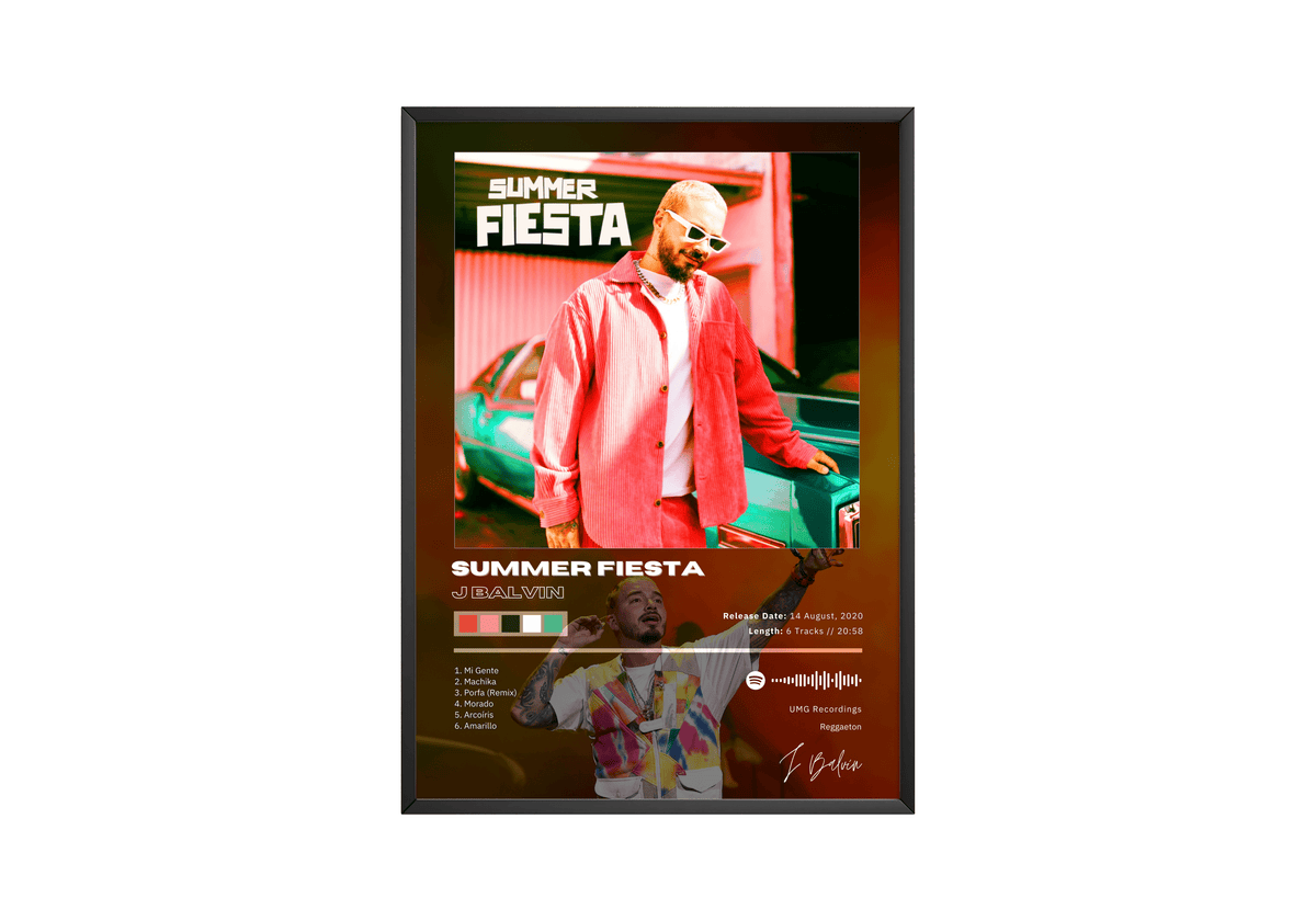 J Balvin 'Summer Fiesta' Album Poster - Posters, Prints & Wall Art | HYPE Posters