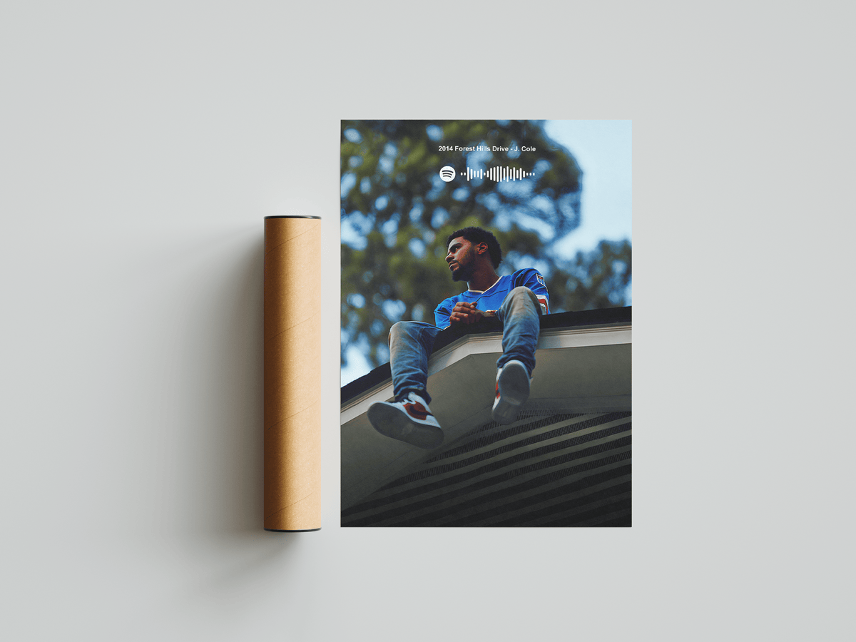 J Cole '2014 Forest Hills Drive' Spotify Poster - Posters, Prints & Wall Art | HYPE Posters