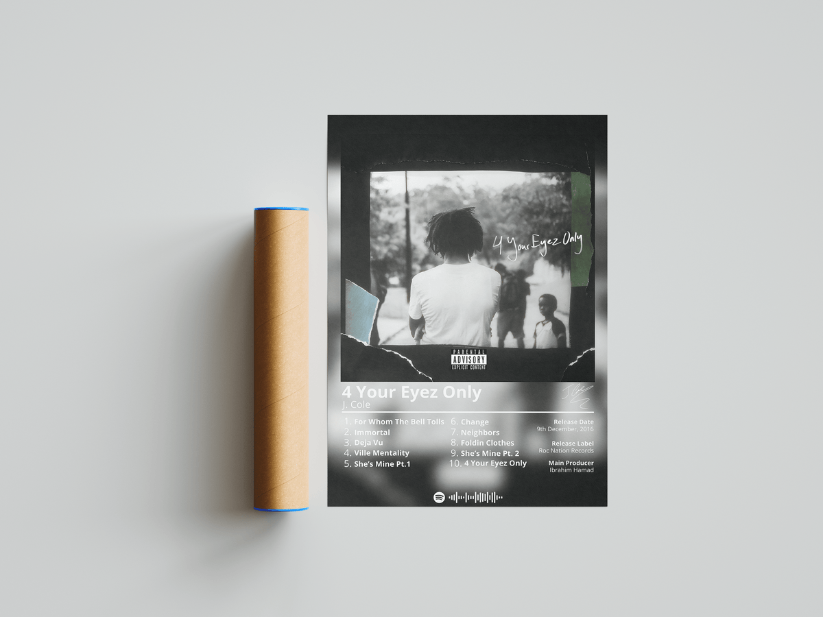 J Cole '4 Your Eyez Only' Album Poster - Posters, Prints & Wall Art | HYPE Posters