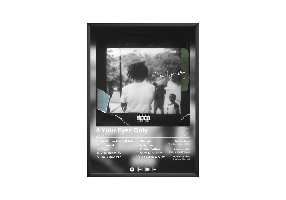 J Cole '4 Your Eyez Only' Album Poster - Posters, Prints & Wall Art | HYPE Posters