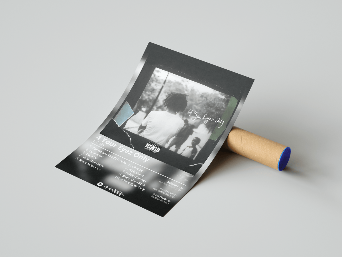 J Cole '4 Your Eyez Only' Album Poster - Posters, Prints & Wall Art | HYPE Posters