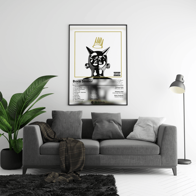 J Cole 'Born Sinner' Album Poster - Posters, Prints & Wall Art | HYPE Posters