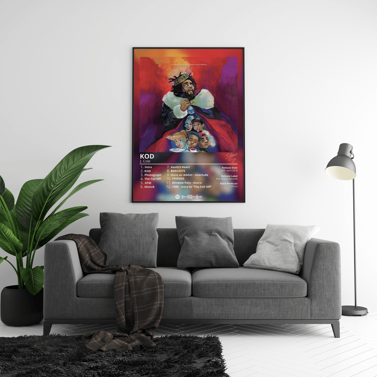 J Cole 'KOD' Album Poster - Posters, Prints & Wall Art | HYPE Posters