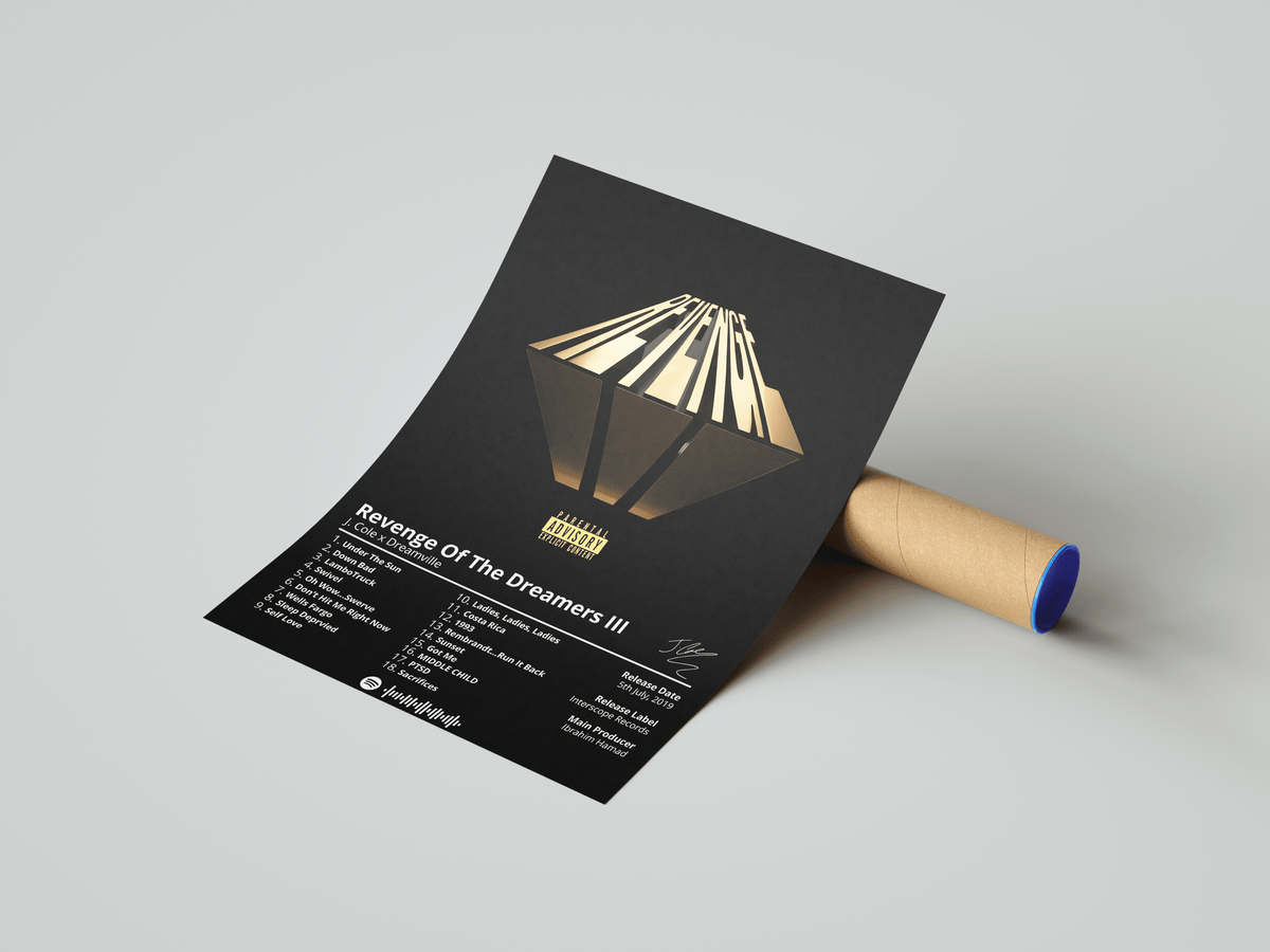 J Cole 'Revenge Of The Dreamers III' Album Poster - Posters, Prints & Wall Art | HYPE Posters