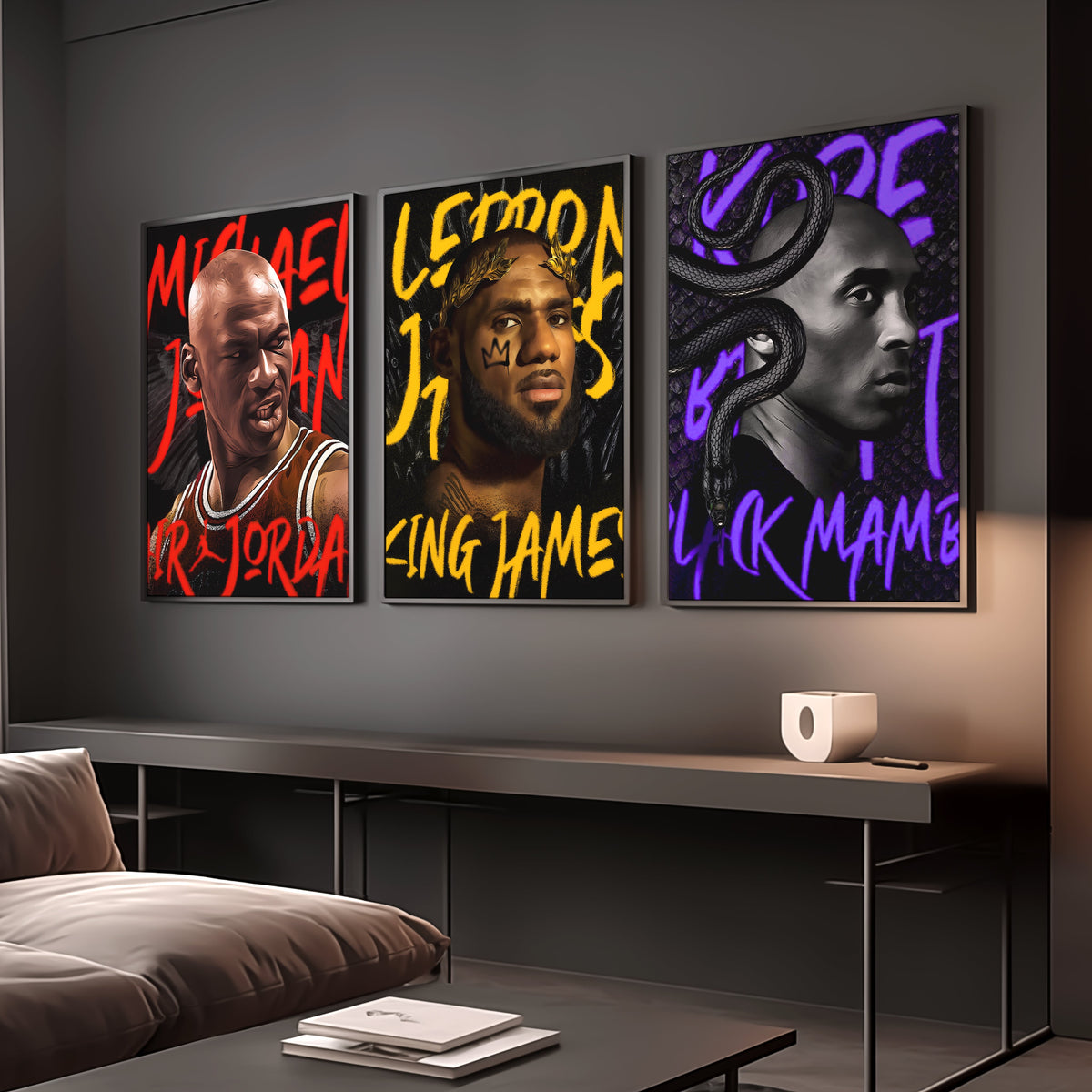 Jordan, Lebron, Kobe Basketball Poster Set - Posters, Prints & Wall Art | HYPE Posters