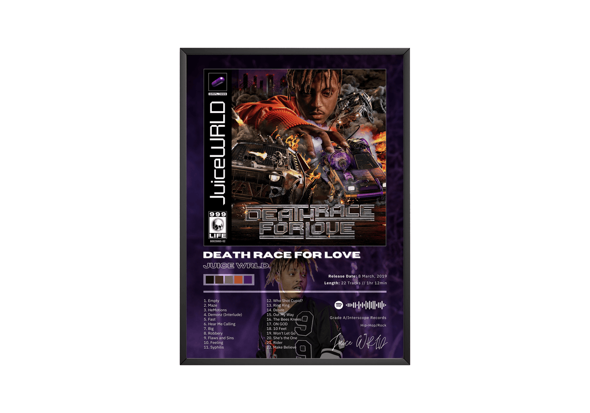 Juice WRLD 'Death Race For Love' Album Poster - Posters, Prints & Wall Art | HYPE Posters