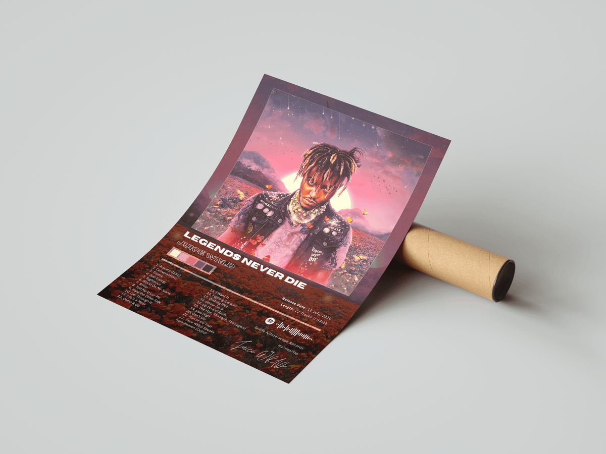 Juice WRLD 'Legends Never Die' Album Poster - Posters, Prints & Wall Art | HYPE Posters