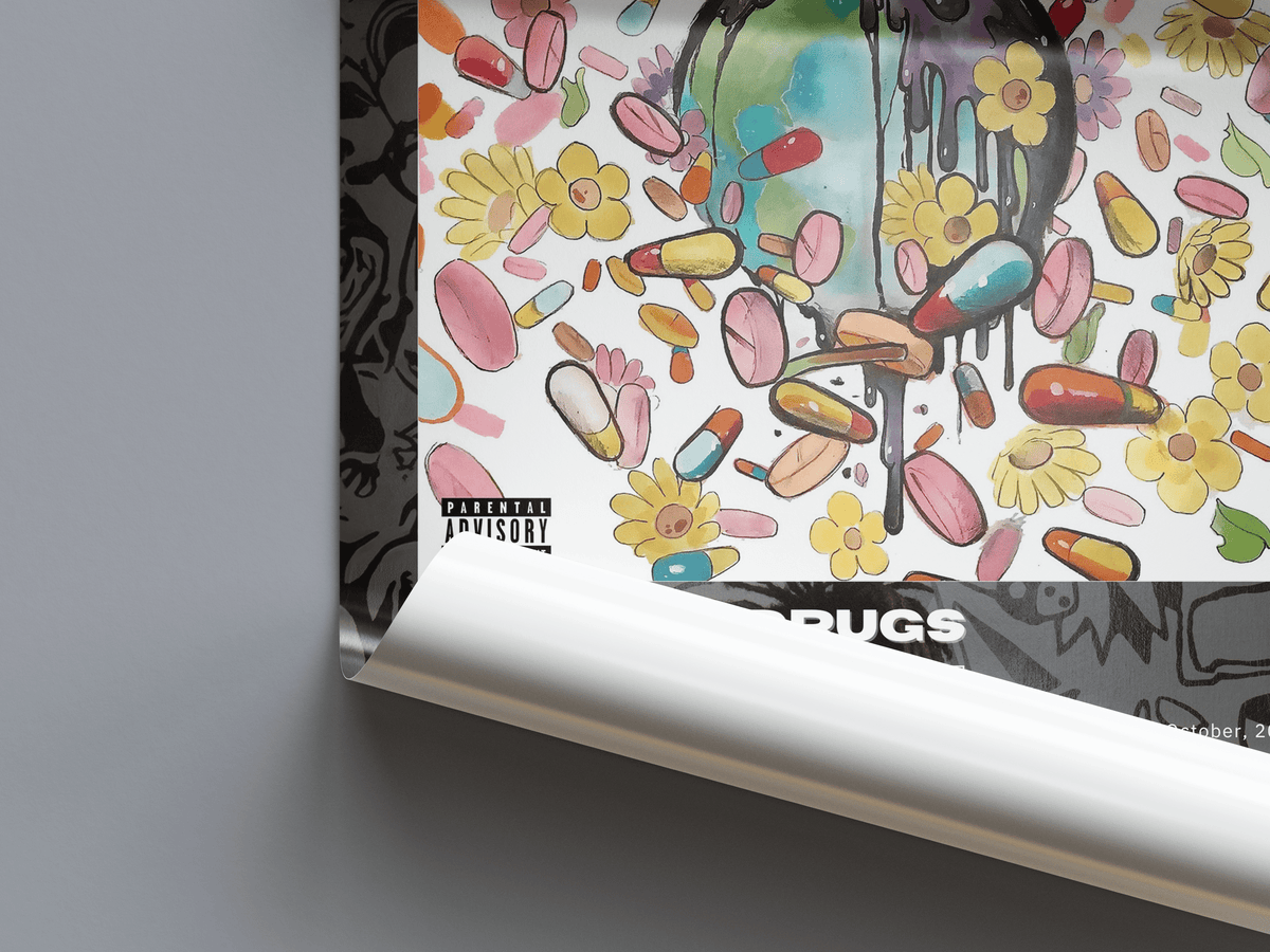 Juice WRLD 'WRLD On Drugs' Album Poster - Posters, Prints & Wall Art | HYPE Posters
