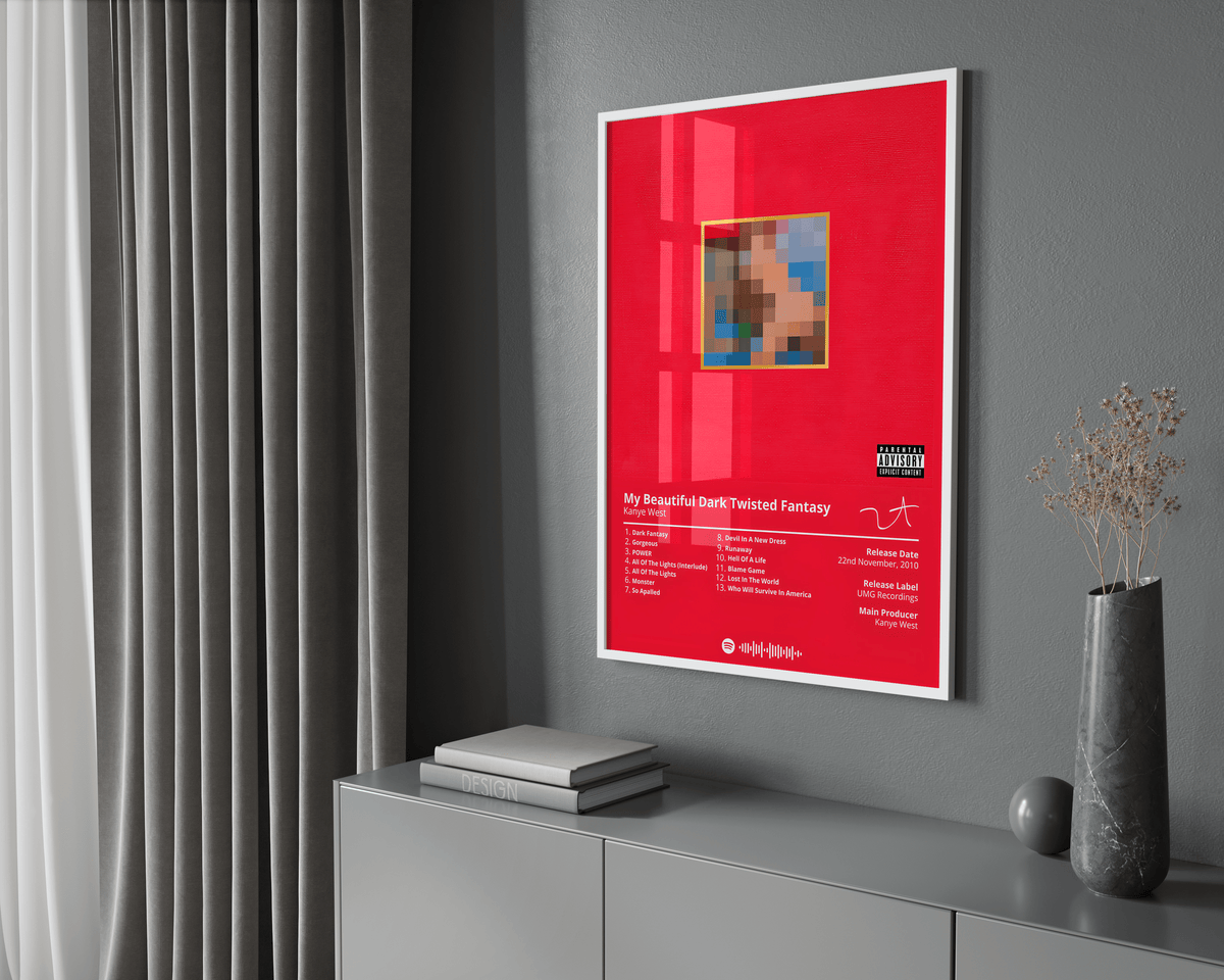 Kanye West 'My Beautiful Dark Twisted Fantasy' Album Poster - Posters, Prints & Wall Art | HYPE Posters