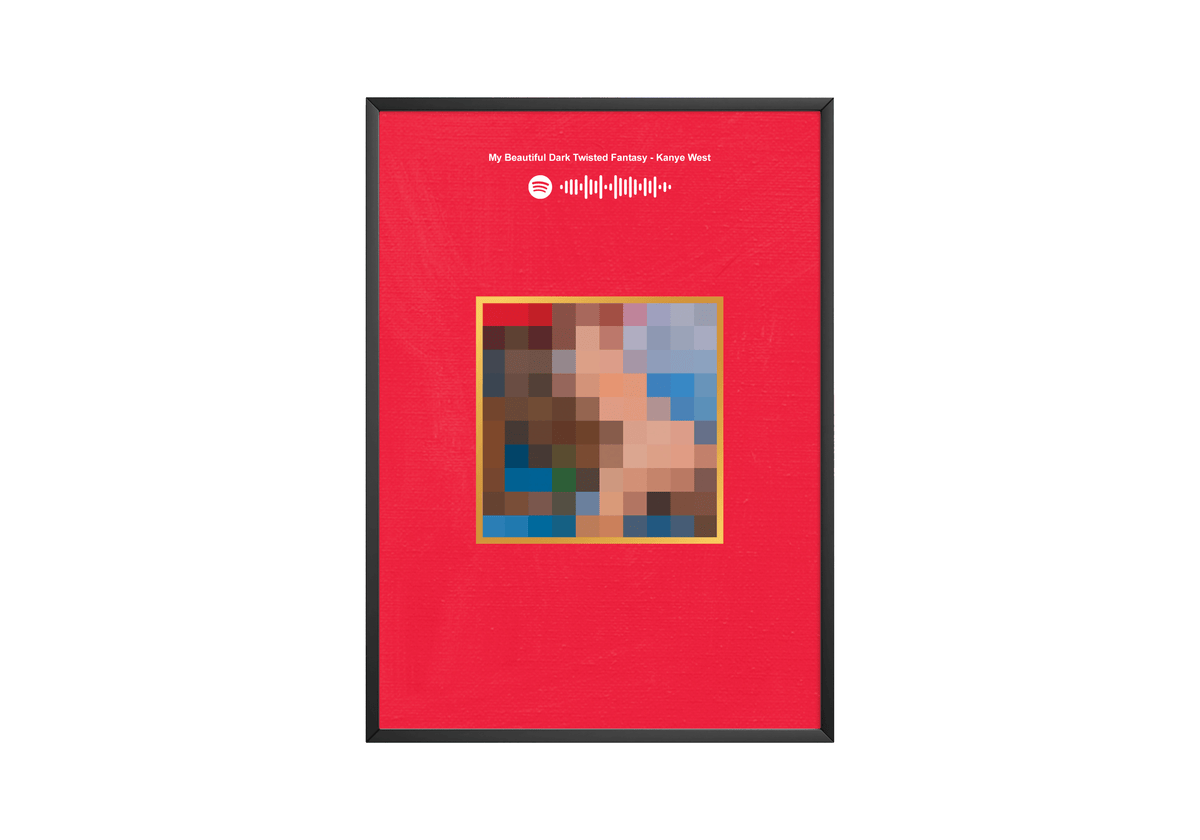 Kanye West 'My Beautiful Dark Twisted Fantasy' Spotify Poster - Posters, Prints & Wall Art | HYPE Posters