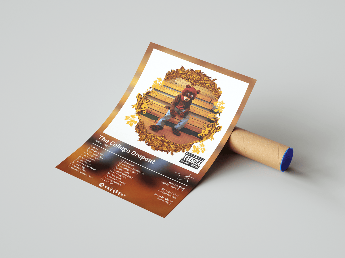 Kanye West 'The College Dropout' Album Poster - Posters, Prints & Wall Art | HYPE Posters