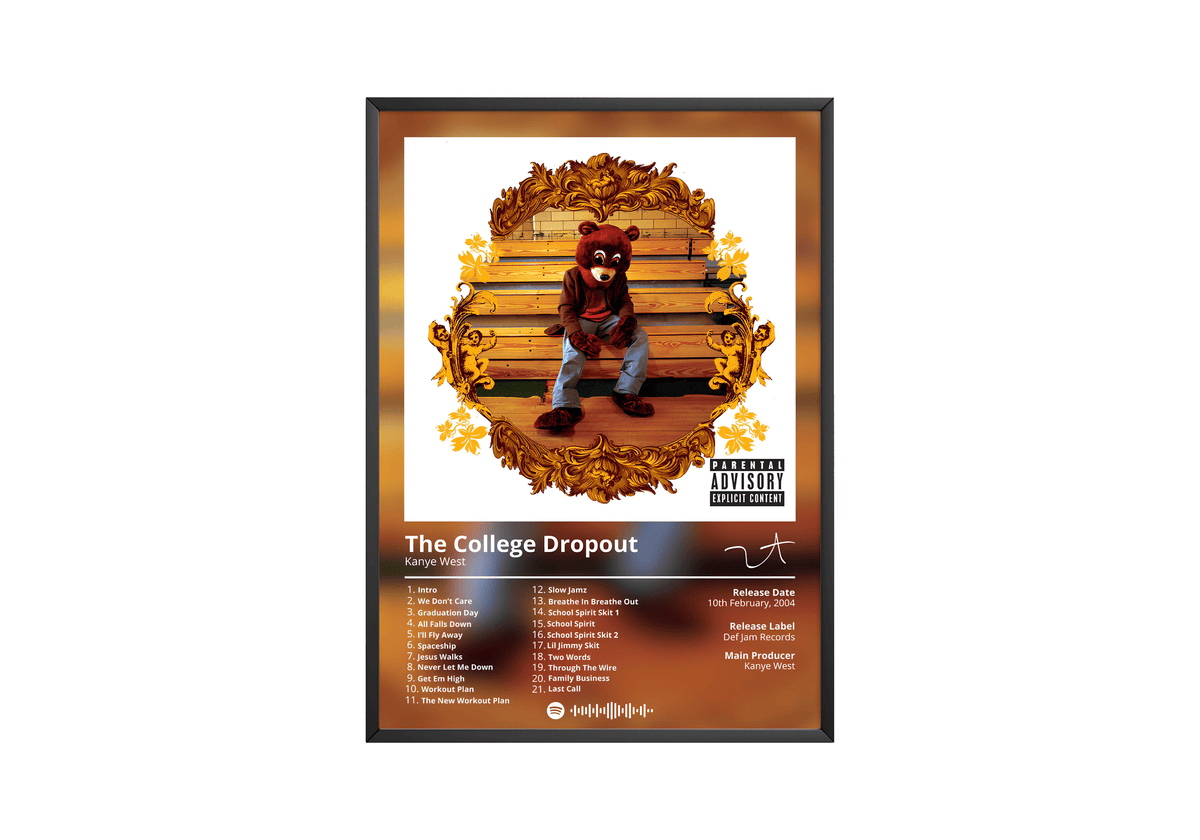 Kanye West 'The College Dropout' Album Poster - Posters, Prints & Wall Art | HYPE Posters