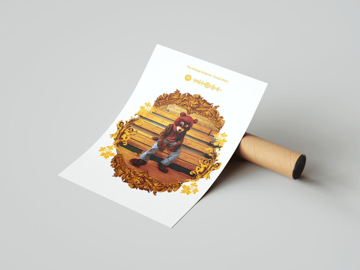 Kanye West 'The College Dropout' Spotify Poster - Posters, Prints & Wall Art | HYPE Posters