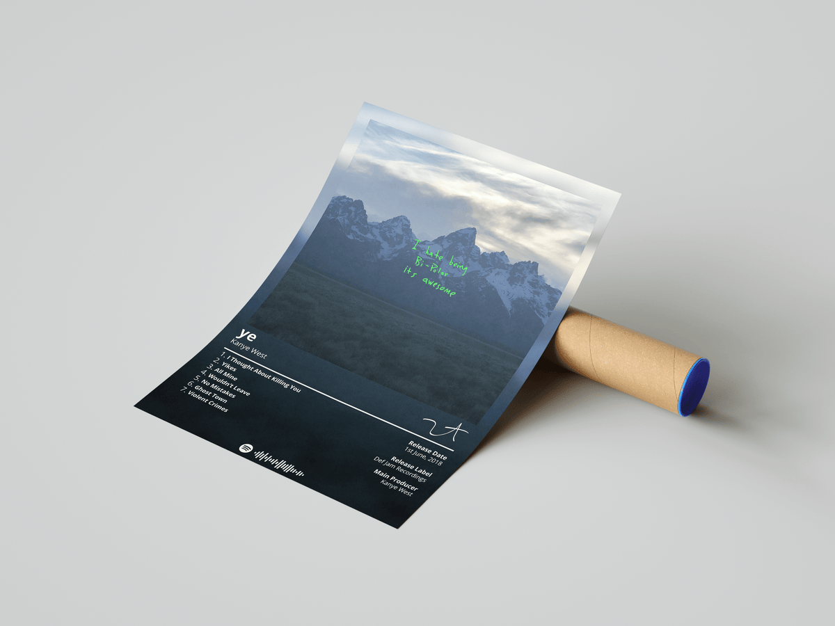 Kanye West 'Ye' Album Poster - Posters, Prints & Wall Art | HYPE Posters