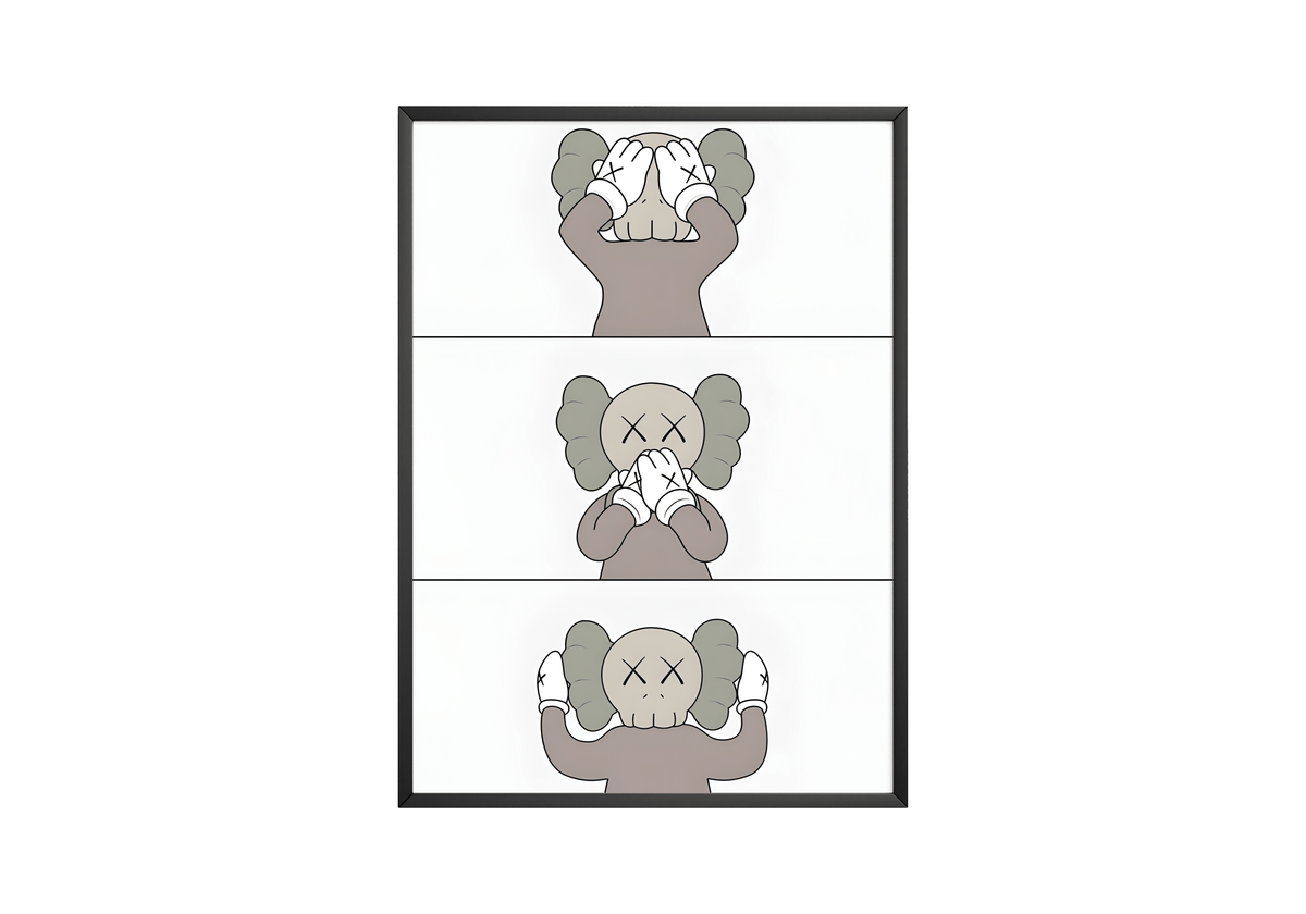 Kaws - See Speak Hear No Evil Poster - Posters, Prints & Wall Art | HYPE Posters
