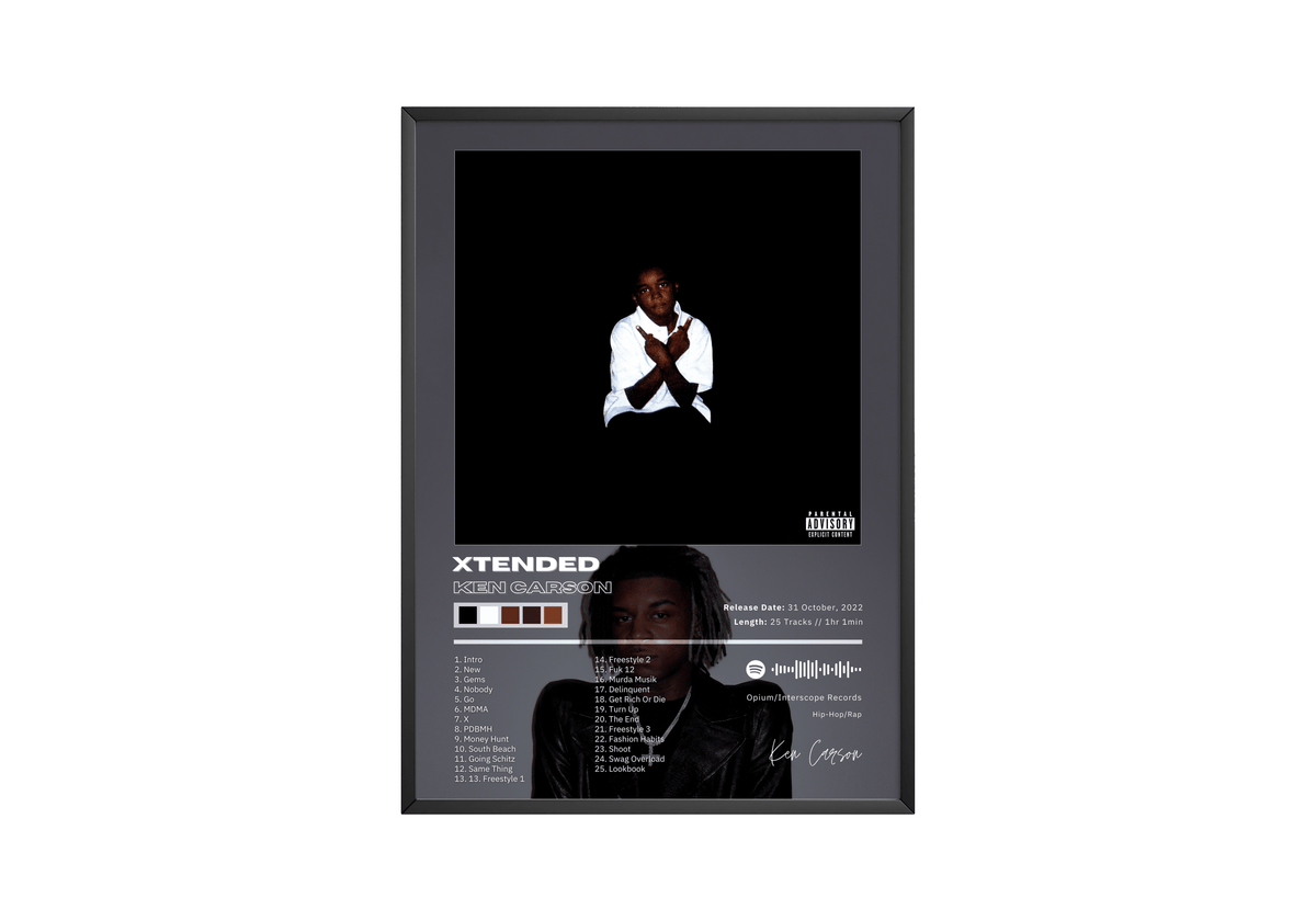 Ken Carson 'XTENDED' Album Poster - Posters, Prints & Wall Art | HYPE Posters
