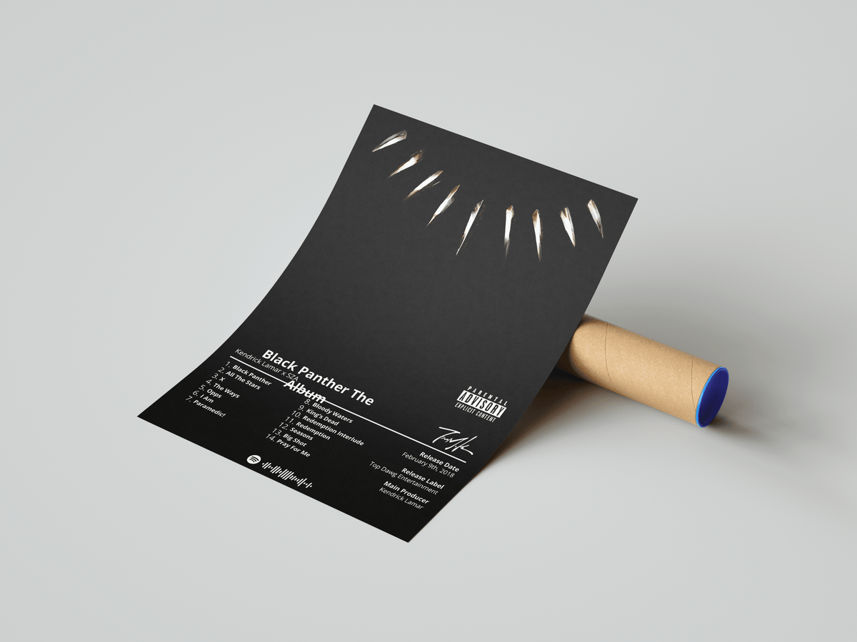 Kendrick Lamar 'Black Panther' Album Poster - Posters, Prints & Wall Art | HYPE Posters