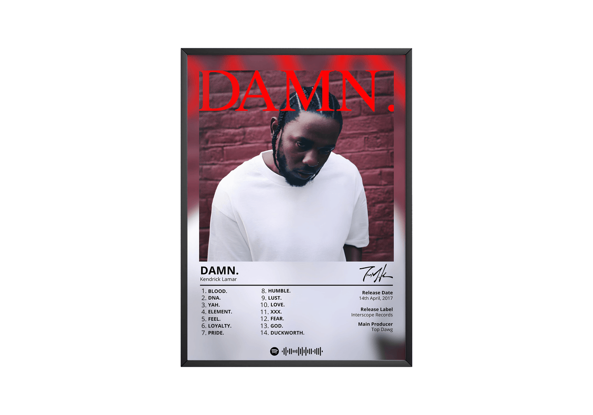 Kendrick Lamar - "Damn" Album Poster - Posters, Prints & Wall Art | HYPE Posters