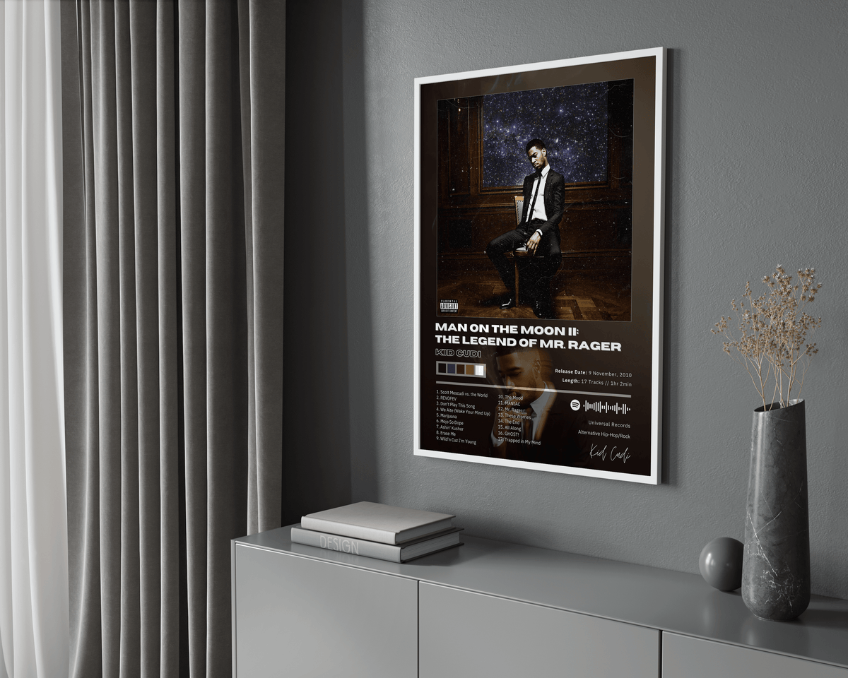Kid Cudi 'Man On The Moon II: The Legend of Mr. Rager' Album Poster - Posters, Prints & Wall Art | HYPE Posters