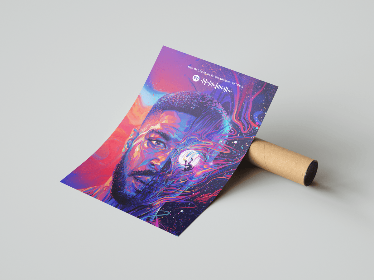 Kid Cudi 'Man On The Moon III' Spotify Poster - Posters, Prints & Wall Art | HYPE Posters