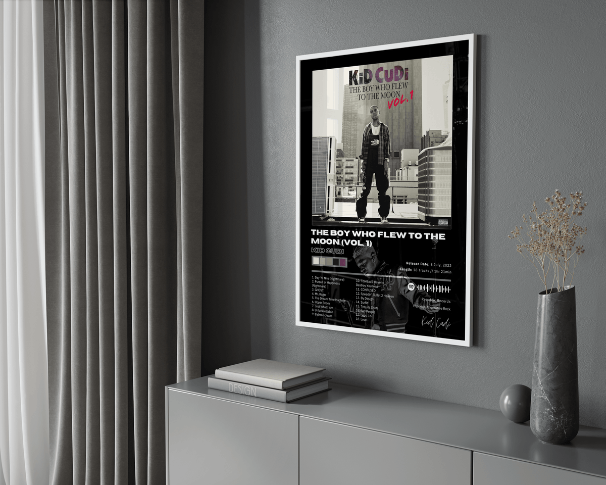 Kid Cudi 'The Boy Who Flew To The Moon (Vol. 1)' Album Poster - Posters, Prints & Wall Art | HYPE Posters