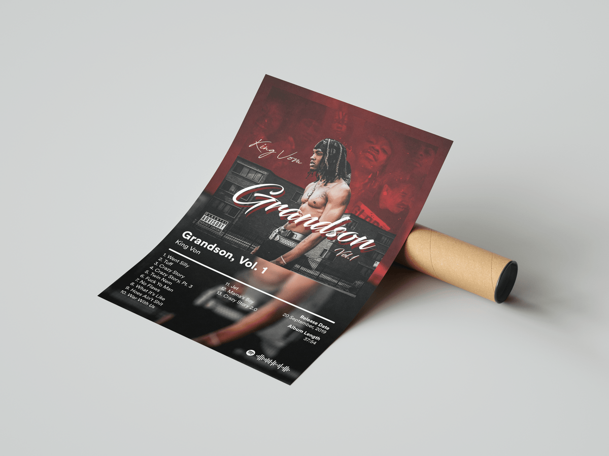 King Von 'Grandson Vol. 1' Album Poster - Posters, Prints & Wall Art | HYPE Posters
