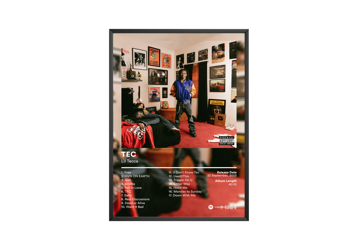 Lil Tecca 'TEC' Album Poster - Posters, Prints & Wall Art | HYPE Posters